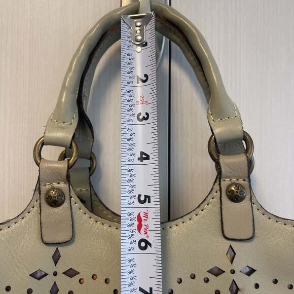 Patricia Nash Laser Cut Chiara Leather Satchel/Crossbody Bag - Picture 7 of 10